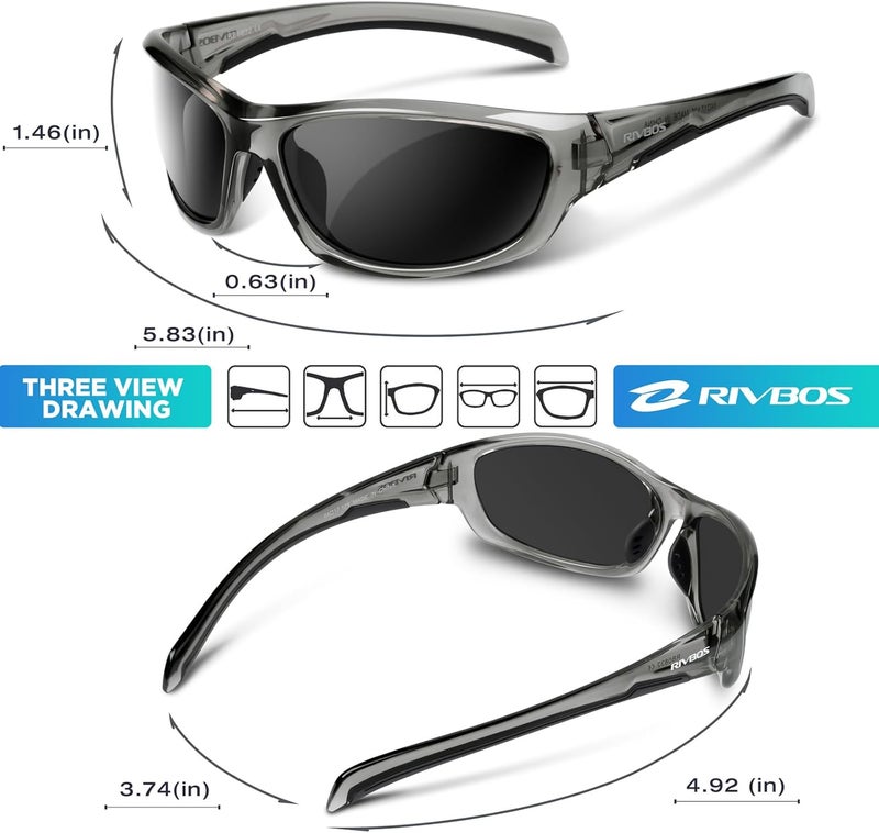 RIVBOS Polarized Sunglasses UV400 Protection for Men's and Women's Fishing, Cycling, and Outdoor Activities RB832 - Image 2
